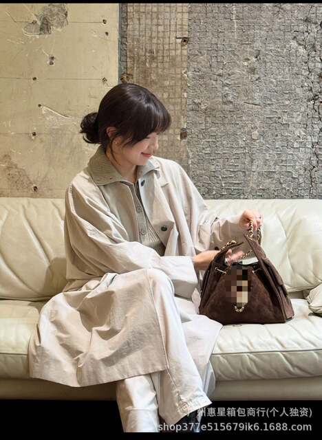 Cross-Border Wholesale 25C Hippie Hobo Genuine Leather Quilted Chain Bag Drawstring Bucket Bag Underarm 25Bag Single Shoulder Women's Bag detail 4