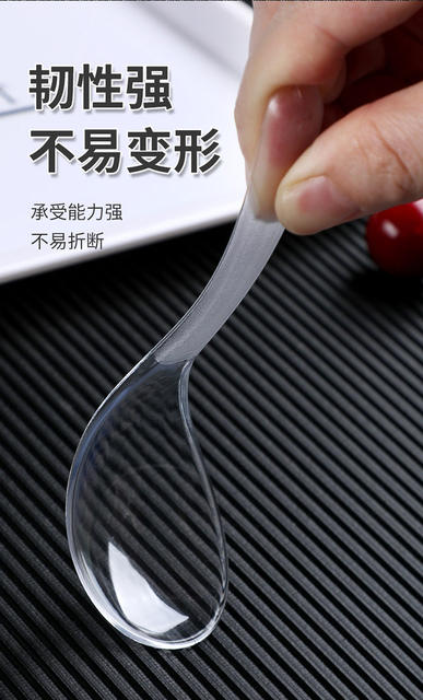 Disposable Spoons Individually Packaged Plastic Thickeneded Bibimbap Spoon Transparent Takeaway Commercial Crystal Dessert Spoon Wholesale detail 6