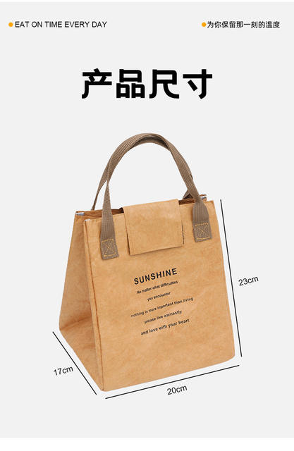 Dupont Paper Insulated Lunch Bag Bento Bag Office Worker Portable Lunch Box Bag Japanese Creative Niche Ins Ice Bag Student detail 11