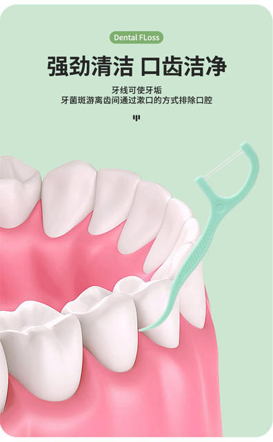 Family Pack Mint-Flavored Double-Thread Dental Floss Disposable Portable Oral Cleaning Toothpicks Flossing Sticks Portable and Easy to Carry detail 6