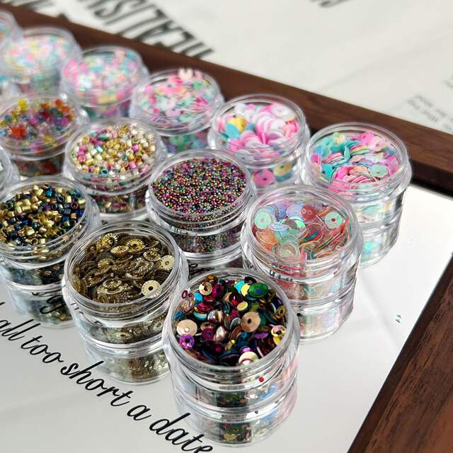 Ins Style Small Style Personalized Nail Art Material Beaded Nail Art Jewelry Dopamine Color Wear Armor Mixed Material