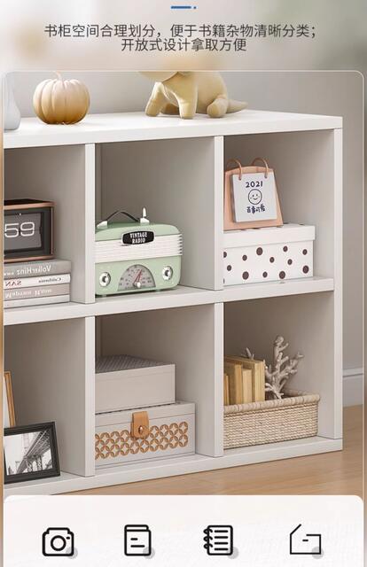 Simple Floor-Standing Bookshelf Against the Wall for Storage and Display, Multi-Compartment Display Cabinet, Economical Free Combination Living Room Storage Rack detail 4