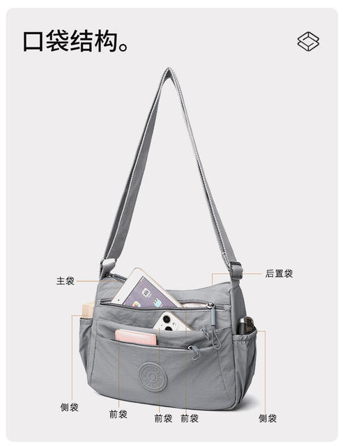 (with Laminated) New Multi-Compartment Casual Lightweight Shoulder Crossbody Bag, Fashionable Work Clothing, Simple for Middle-Aged and Elderly Mothers detail 6