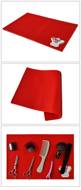 Pvc Hairdressing Mat for Barber Shops and Salons, Non-Slip, Heat-Insulating Tool Storage Mat with Waterproof and Anti-Scald Design detail 4