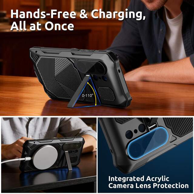 Suitable for Samsung S26Ultra Metal Magnetic Phone Case, Anti-Fall, All-Inclusive Stand Protective Cover, S26U Phone Case detail 8