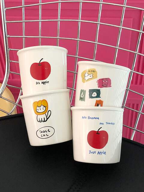 Hand-held ceramic mug imitation paper cup home office cartoon mug to map custom logo coffee cup detail 10