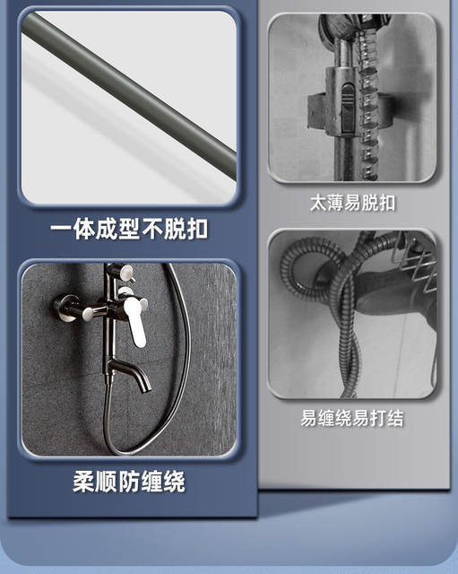 High-Pressure Silicone Shower Hose Integrated Universal Bathroom Shower Pipe Nozzle Large Diameter Shower Set detail 4