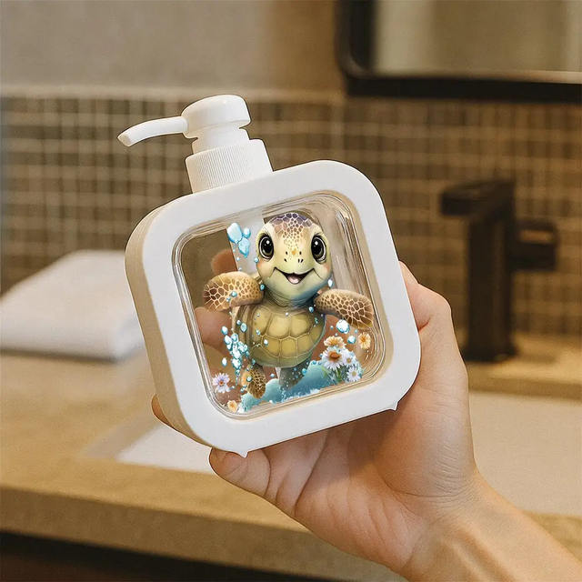 Cute Turtle-Shaped Soap Dispenser - Moisturizing Hand Soap Pump Bottle Suitable for Bathroom and Kitchen Use detail 5