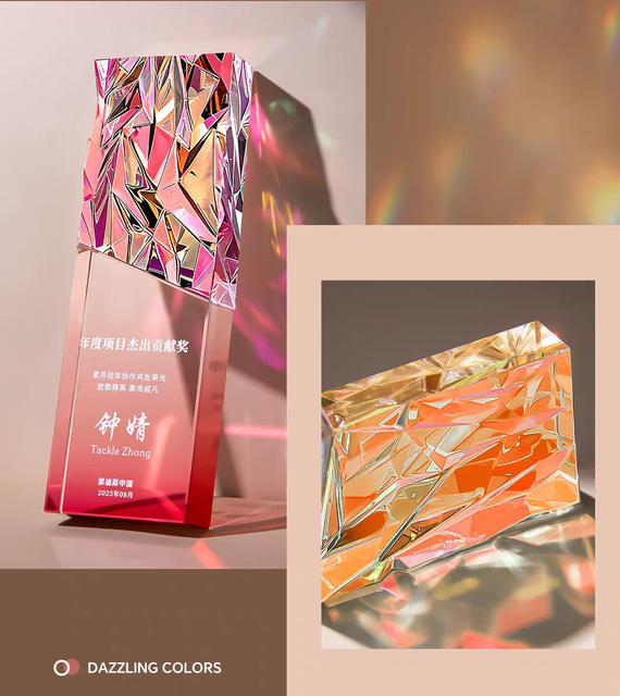 New Crystal Trophy, Creative and High-End Design, Outstanding Employee Award, Company Annual Meeting Award, Honor Commemorative Prize detail 5