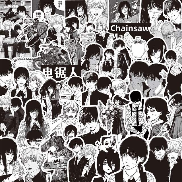 Riman Journal stickers electric saw people's peripheral chain saw people's electric battery Pawa little red maqima diary book black and white stickers detail 2