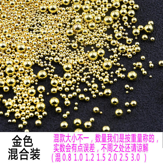 0.4mm Ultra-Fine Full-Round Steel Beads, Kilogram Pack, Non-Fading Metal Mini DIY Caviar Small Round Mixed Batch Nail Art Decorations detail 4