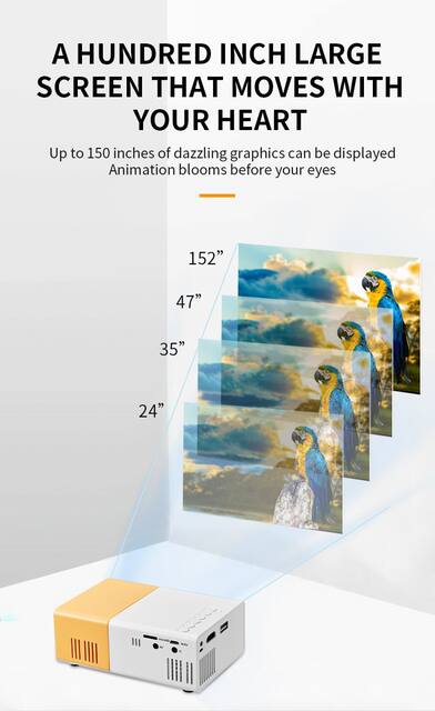 Cross-Border Hot-Selling Vs Yg300 Projector, Wired Screen Mirroring for Mobile Phones, Wireless Entertainment for Children, Home-Use Mobile Projector detail 8
