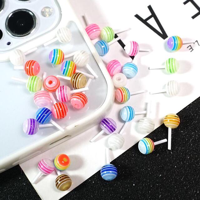 Nail Art Candy Decoration Mini Color Stripe Lollipop Nail Sticker Jewelry Handmade DIY Material Accessories detail 7
