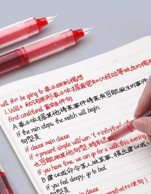 Red Gel Pen with a Full Needle Tip, Red Pen for Teachers to Use for Correcting Homework, Test Papers, and Exams, Quick-Drying Rollerball Pen for Students detail 6