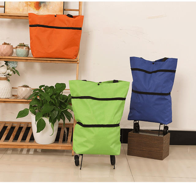 Portable Grocery Shopping Cart, Foldable Shopping Trolley, Lightweight Wheeled Cart for Home Use, Parcel Delivery Handcart, Small Trailer detail 8