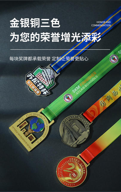 Cross-Border Zinc Alloy Medals, Customized Marathon Competition Badges, Creative Commemorative Plaques, Honor Medals detail 4