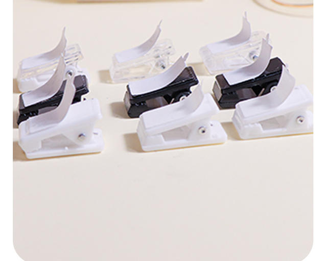 Acrylic Plastic Clips Stationery Accessories Transparent Small Adhesive Folders Journal Pp Clips DIY Clip Strips Long Tail detail 7