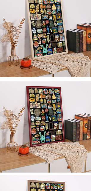 Refrigerator Magnet Display Board Magnetic Suction Small Blackboard Wall Storage Photo Frame Collection Wall Hanging Background Board with Bracket detail 9