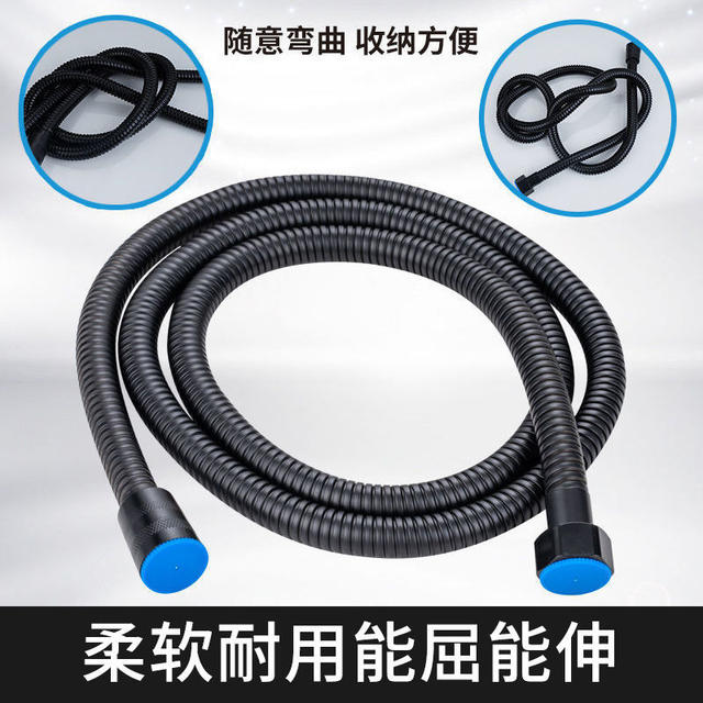 Encrypted shower hose 1.5/2 m bathroom water heater shower nozzle tube black plastic-coated explosion-proof tube detail 5