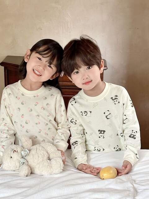 Children's Pure Cotton Autumn Clothes and Pants suit Boys' and Boys' Home Clothes Large and Medium-Sized Children's A- Class Autumn and Winter Base Air-conditioning Clothes detail 7