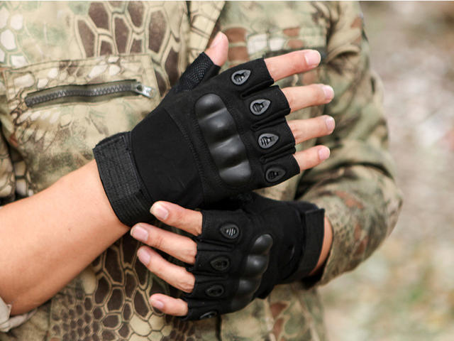 Half-Finger Tactical Gloves for Men, Training, Fighting, Cycling, Motorcycle, Outdoor Safety Protection, Shock-Absorbing Camouflage Gloves detail 12