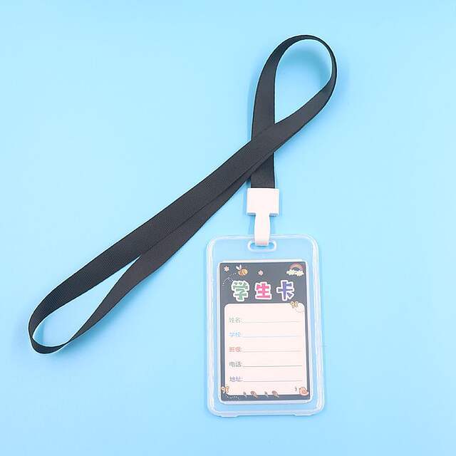 Campus student card set double-sided transparent with lanyard certificate PVC badge bus card access control ID card set
