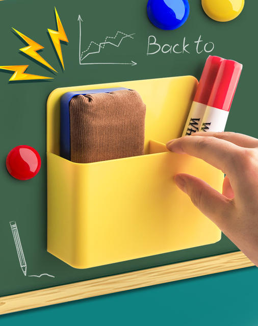 Magnetic Hangable and Absorbable Pen Holder Whiteboard Pen Storage Box Blackboard Wall Hanging Large Capacity Magnet Pen Box Magnetic Magnetic Suction detail 4