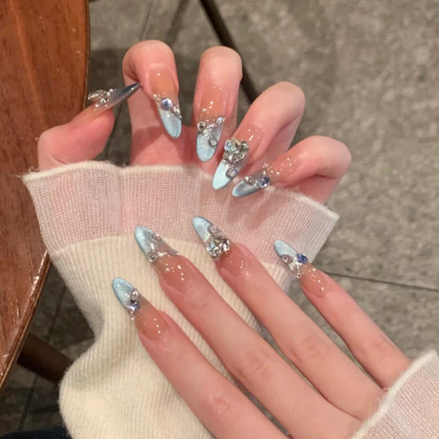 10 Pieces of Coded Rich Daughter Fairy Elegant Sparkling Atmosphere Internet Celebrity Style Removable Wearable Nail Patch detail 7