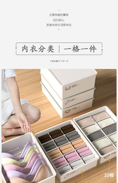 Household Underwear Socks Storage Box Plastic Cosmetic Organizer Storage Underwear Bra Underwear Storage Box detail 4