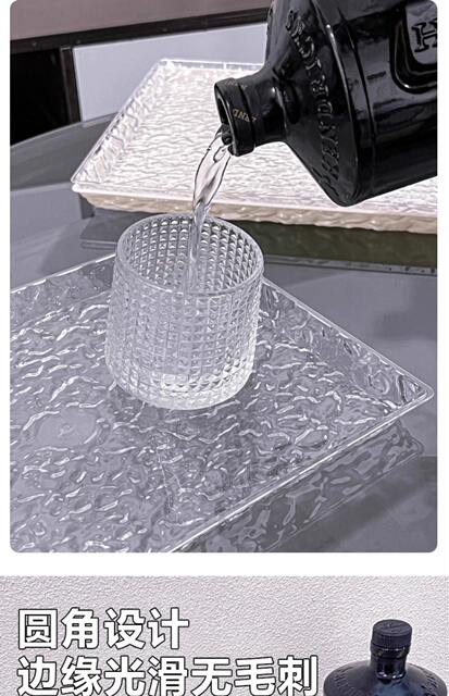 Tray Rectangular Living Room Household Light Luxury High-end Beauty Salon Acrylic New Tea Tray Water Cup Tea Set Fruit Tray detail 12