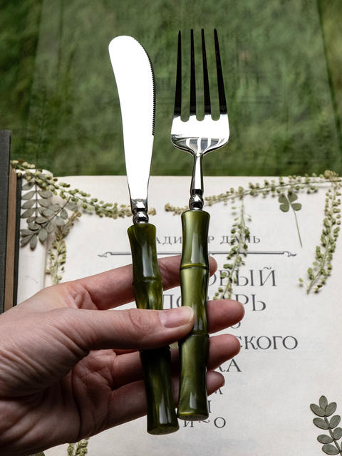 High-Quality Stainless Steel Cutlery Set: Steak Knife, Fork, and Spoon Three-Piece Set, High-End Western-Style Dessert Spoon, Long-Handled Knife, Fork, and Spoon detail 3
