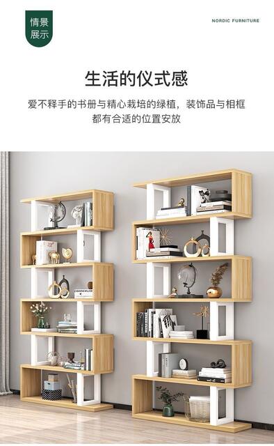Bookshelf Storage Rack Floor-Standing Iron Art Living Room Partition Storage Cabinet Bookcase Modern Simple Children's Multi-Layer Storage Cabinet detail 10