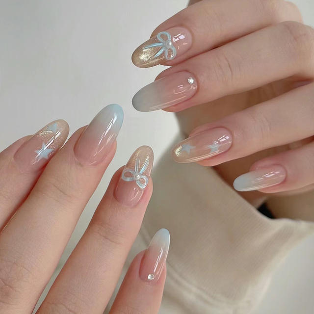 10 Pieces of Coded Rich Daughter Fairy Elegant Sparkling Atmosphere Internet Celebrity Style Removable Wearable Nail Patch detail 4