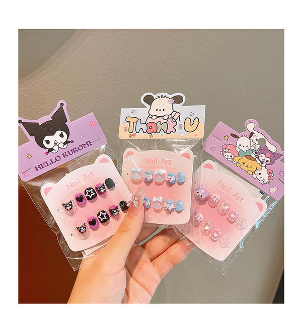 Children's Wearable Nail Stickers for Little Girls, Removable Nail Art Stickers, Girls' Gifts, Nail Patches, Wearable Nails Wholesale detail 3