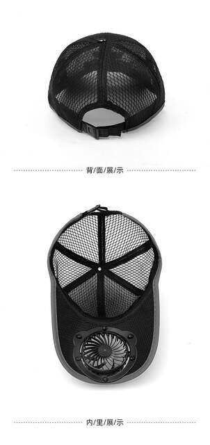Solar Charging Fan Hat for Adults, Breathable Fishing Sunshade Mesh Hat for Men and Women, Summer Outdoor Sun Protection Peaked Cap detail 8