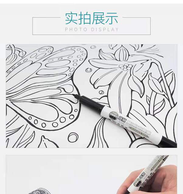 Lion Outline Pen 685 Special Pen Small Double-Headed Marker Pen Large Capacity Art Painting Quick-Drying Oil Pen detail 9