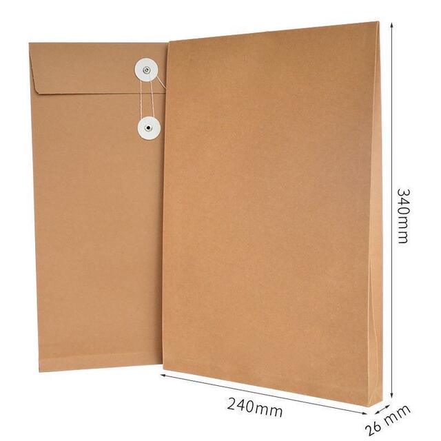 Brown Packing Paper File Bag Thickeneded A4 File Storage Bag Information Roll Bag A3 Bidding Bag Extra Large Capacity File Bag detail 7