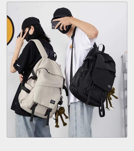 Ins Backpack Men's Simple All-match Large Capacity Casual Travel Backpack Women's Junior High School Student Senior high school College Student Schoolbag detail 3