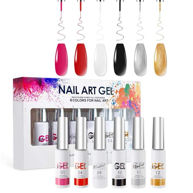 Cross-Border 6-Color Gel Nail Gel Set, Brushable Manicure, Painting, Manicure Art, Nail Gel Recommended by Store Manager detail 4