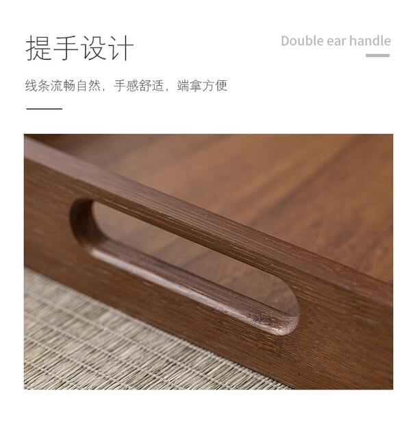 Household Wooden Tea Cup Dinner Plate for Tea Cup Tea Set Storage Plate Encirclement Stove Tea Bamboo Rectangular Tray Tea Tray detail 11