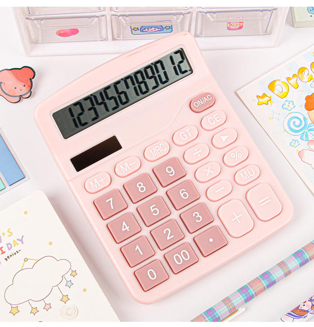 Color Solar Calculator 837 Dual Power Supply Office Accounting Calculator Cute Student Computer Wholesale detail 12