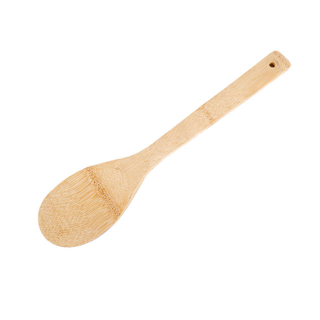 Alishan Kitchenware Set Bamboo Shovel Spoon Wholesale Non-stick Pan Stir-frying Shovel Bamboo Shovel Cookware Laser Engraved LOGO detail 7