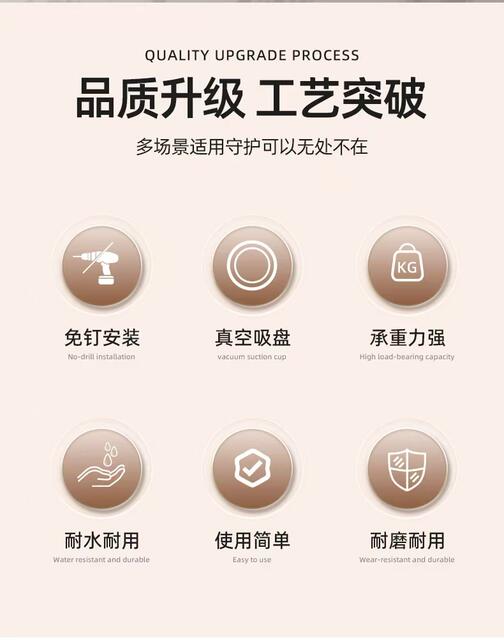Cross-Border Bathroom Handrails for Elderly and Children, Safety Anti-Slip Bathroom No-Drill Toilet Suction Cup Anti-Fall Handle detail 2