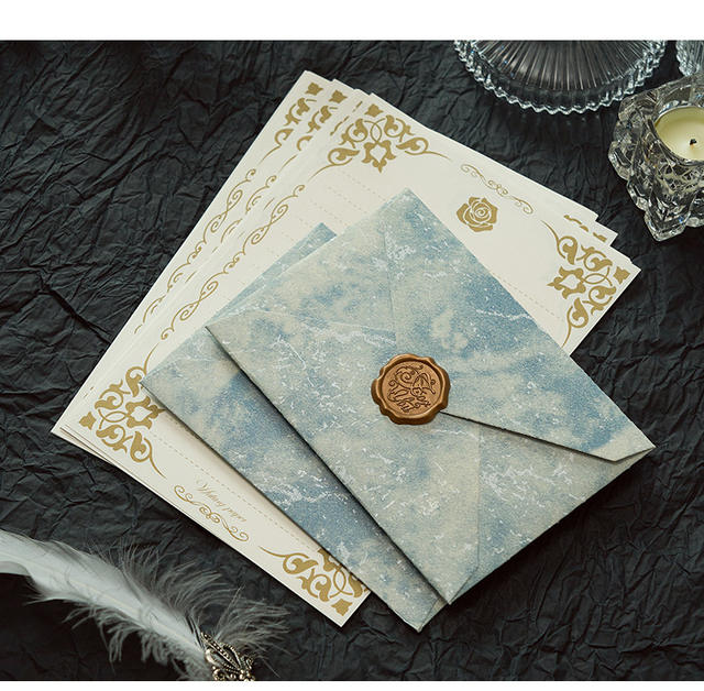 Morning foam gilded envelope letterhead suit channel style relief texture handwritten love letter valentine's day paint envelope detail 12