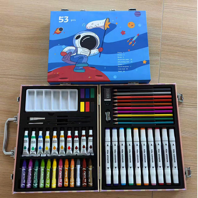 Children's Painting Watercolor Pen Set 53 Pieces Children's Day Gift Art Supplies Crayons Colored Pencils Oil Pastels detail 7