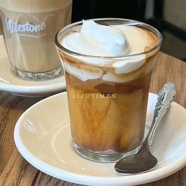 Ins Style Popular Australian White Coffee Cup Italian Latte Art Latte Cup Simple Retro Dirty Ice American Glass Cup detail 4
