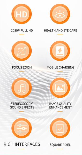 Cross-Border Hot-Selling Vs Yg300 Projector, Wired Screen Mirroring for Mobile Phones, Wireless Entertainment for Children, Home-Use Mobile Projector detail 4