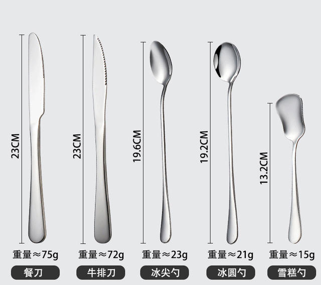 Cross-Border 1010 Stainless Steel Tableware Western Steak Knife, Fork and Spoon Set Hotel High-End Dessert Coffee Spoon and Fork detail 7