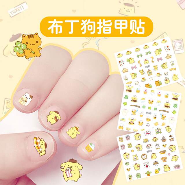 New Kuromi Nail Art Stickers Cute Stickers Cartoon Children's Nail Art Little Girl Melody Kt Animal Nail Stickers detail 4