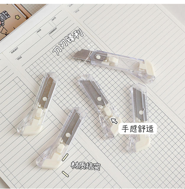 Ins Unprinted Style Simple Utility Knife Mini Small Express Delivery Box Opening Small Blade Student Handmade Knife Paper Cutter detail 5